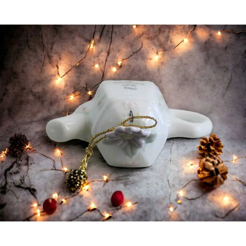 Vintage 1994 Enesco Precious  Moments Boy Wrapped In Lights Teapot Ornament - Picture 6 of 6